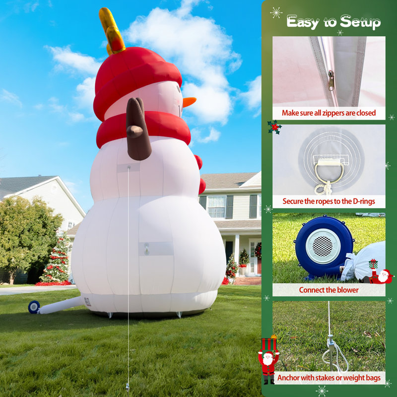 Wellcomer 20 ft Giant Inflatable Snowman - Digiacomo | Wayfair
